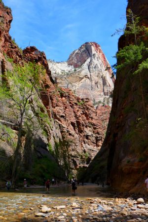 Zugang in die Schlucht "The Narrows" im Zion National Park.