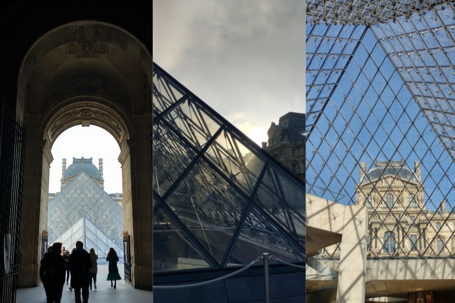 Die Pyramide vor dem Louvre, Paris.