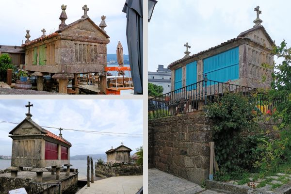 Getreidespeicher (horréos) in Combarro, Galicien