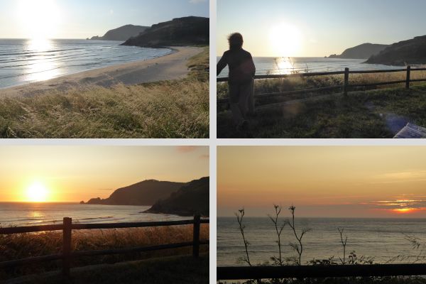 Sonnenuntergang bei Fisterra, Galicien.