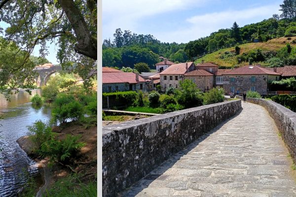 Brücke in Ponte Maceira, Galicien.