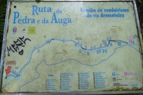 Karte der Ruta da Pedra a da Auga in Galicien