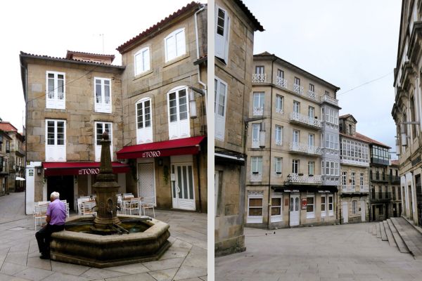 Straßenszenen in Pontevedra, Galicien.